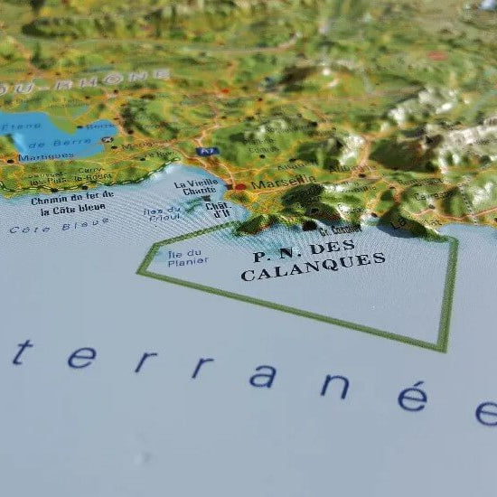 Carte en relief LES ALPES FRANCAISES et ses massifs :: 3D MAP