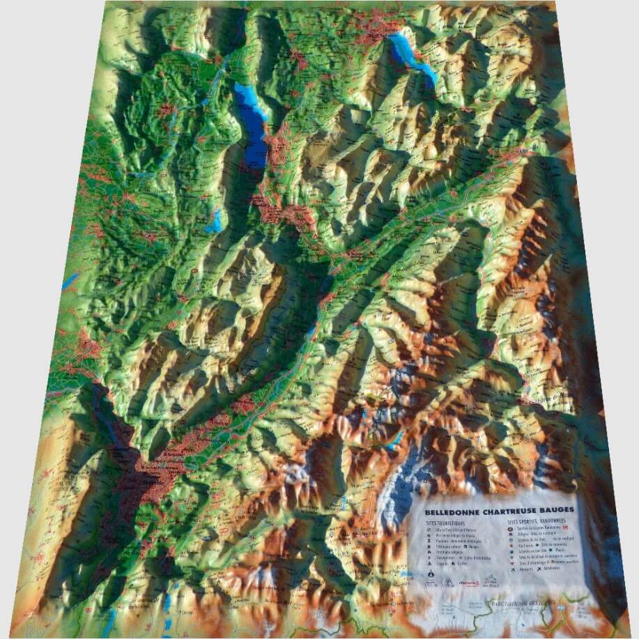 Carte en relief BAUGES BELLEDONNE CHARTREUSE :: 3D MAP