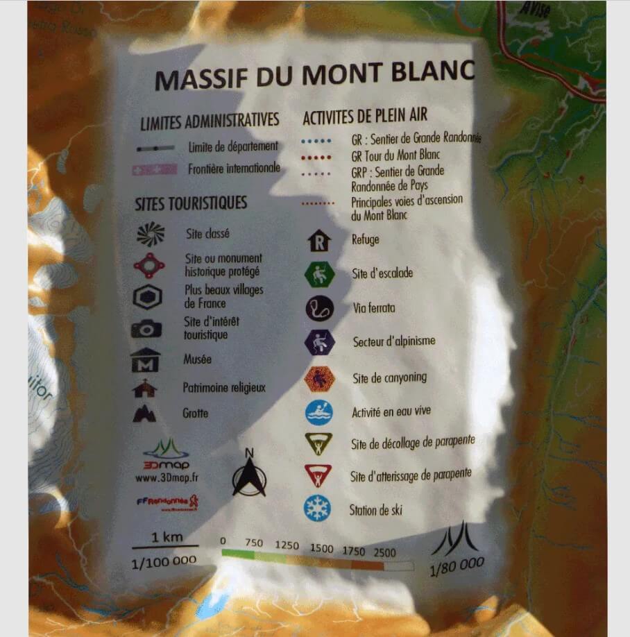 Carte en relief MASSIF DU MONT BLANC  :: 3D MAP